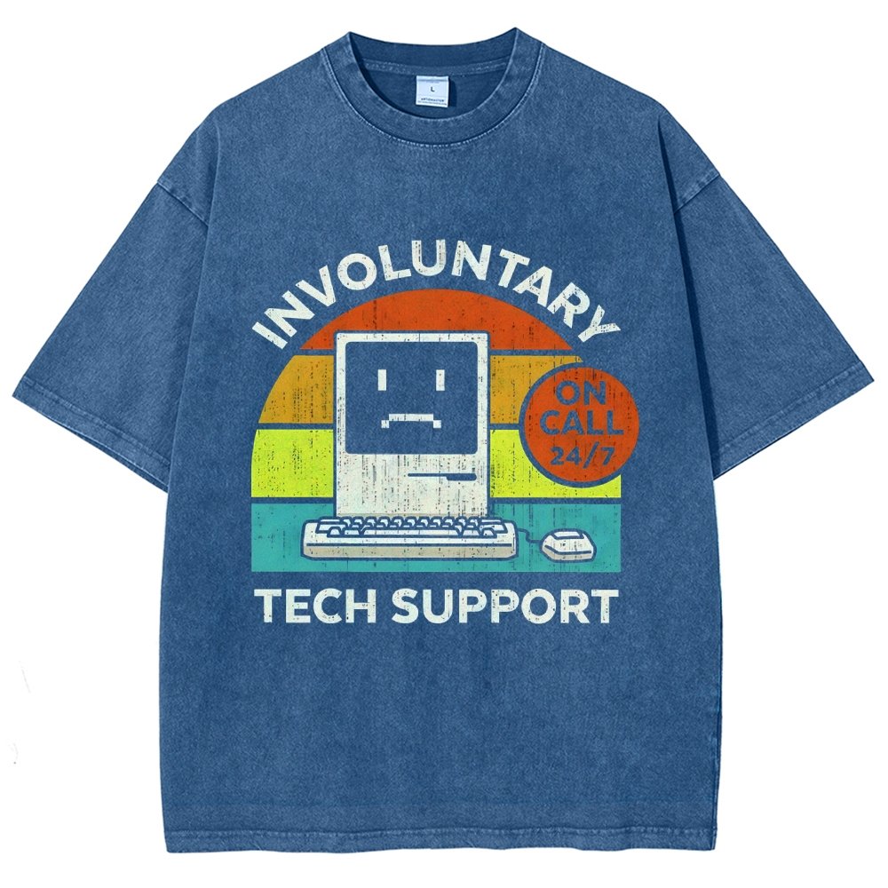 Involuntary Tech Support On Call All the time Vintage Distressed T-shirt