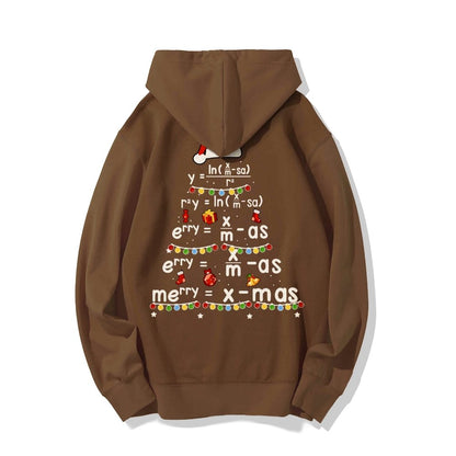 Christmas Math Printed Back Unisex Cotton Hoodie