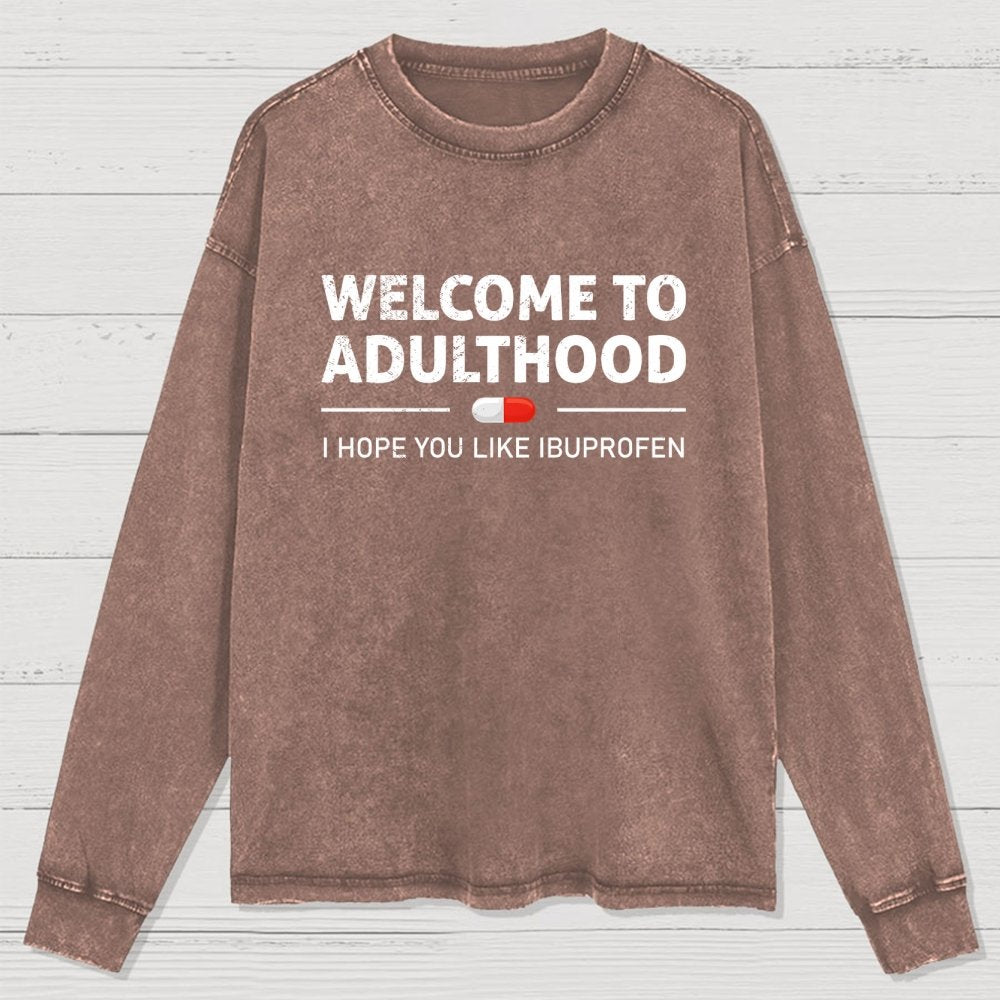 Adulthood Washed Long Sleeve Tee