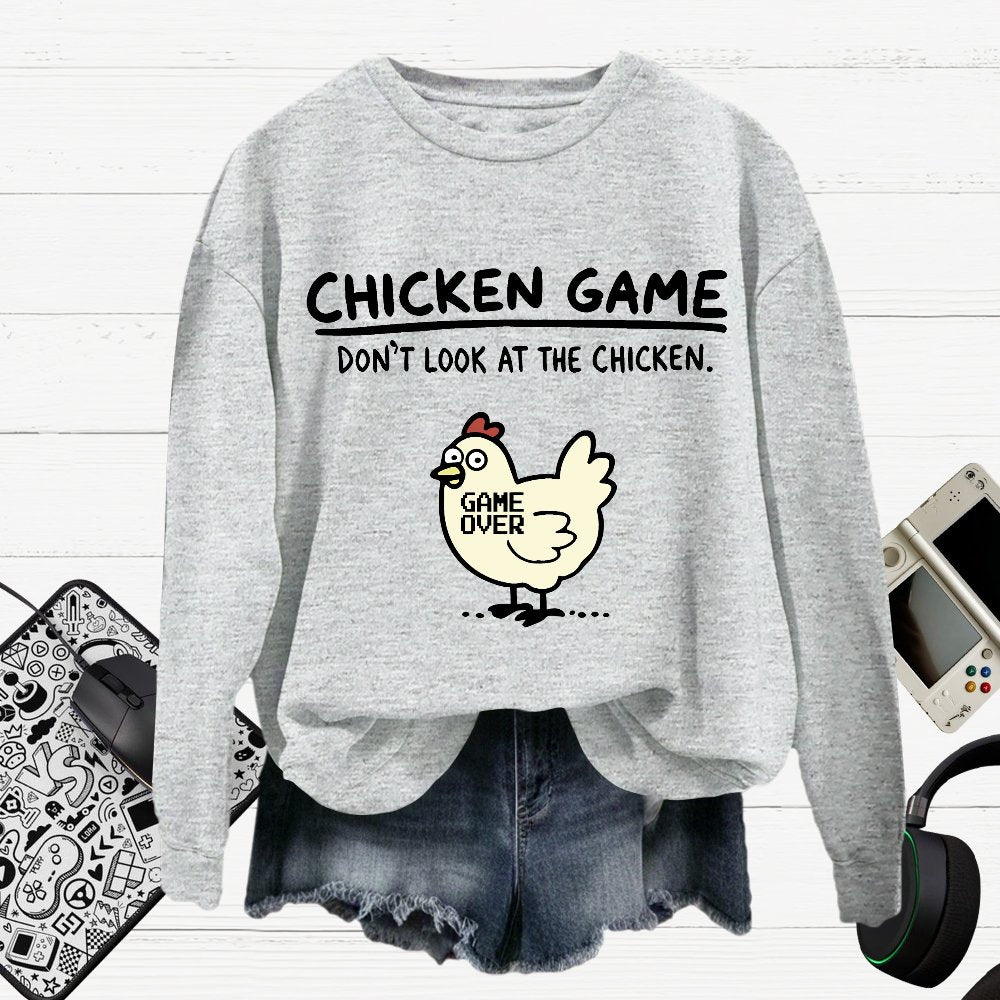 Chicken Game Cotton Pullover Sweatshirt