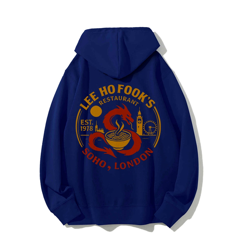 Lee Ho Fooks Printed Back Cotton Hoodie