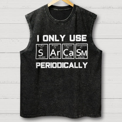 Sarcasm Periodic Table Element Shirt Weird Science Joke Vintage Distressed Washed Tank