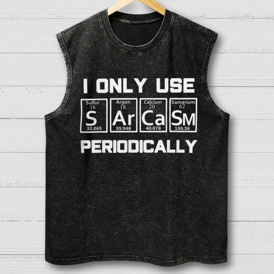 Sarcasm Periodic Table Element Shirt Weird Science Joke Vintage Distressed Washed Tank