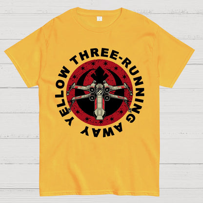 Yellow Three-Sprinting Away Geek T-Shirt