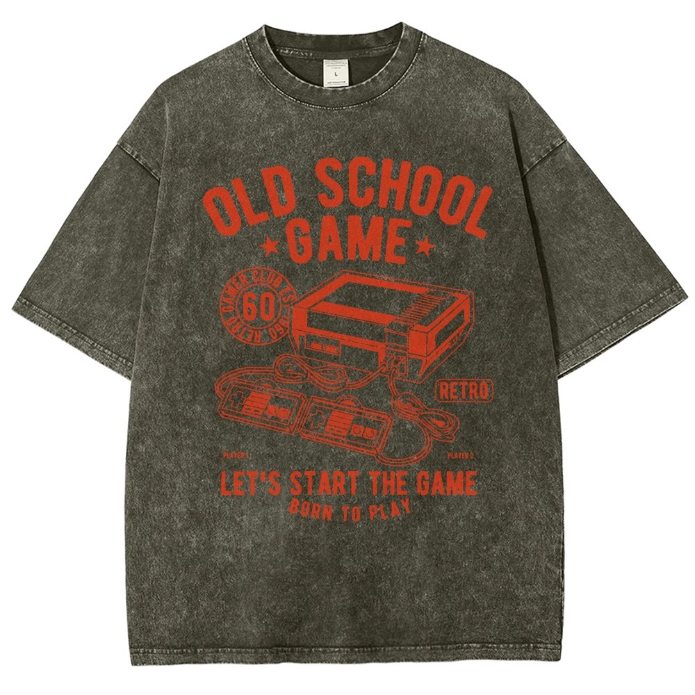 OLD SCHOOL GAME Vintage Distressed T-shirt