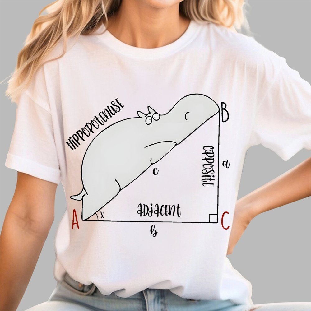 Interesting Math, Cute Hippo, Math Geek T-Shirt