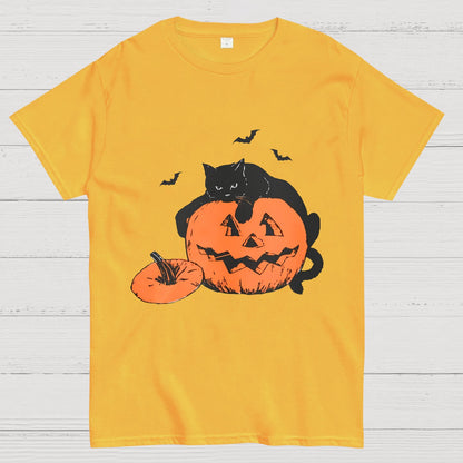 Black Cat Halloween Geeky T-Shirt