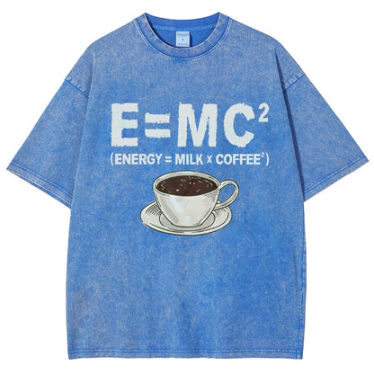 Funny Energy milk coffee science Vintage Distressed T-shirt
