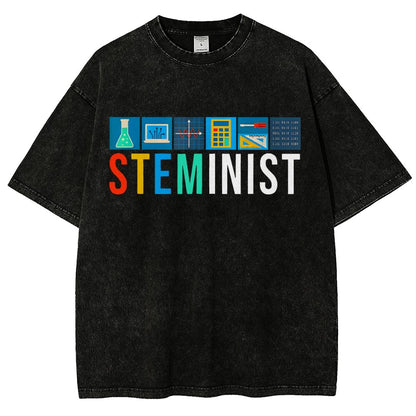Steminist Science Technology Engineering Math STEM Vintage Distressed T-shirt