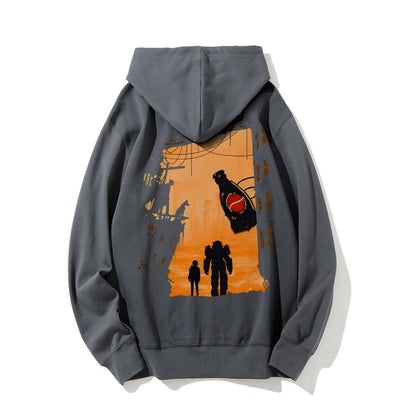 Welcome To This Land Printed Back Unisex Cotton Hoodie
