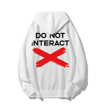 Do Not Interact Printed Back Unisex Cotton Hoodie