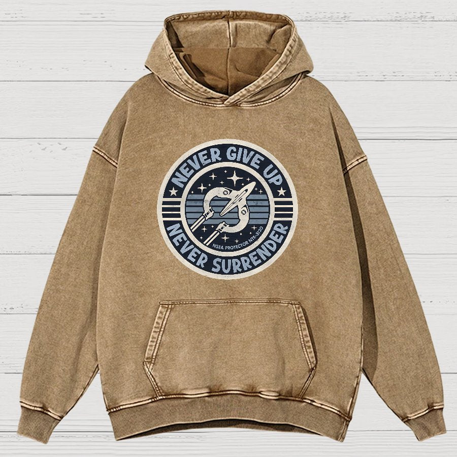 Never Give Up Never Surrender! Vintage Distressed Hoodie