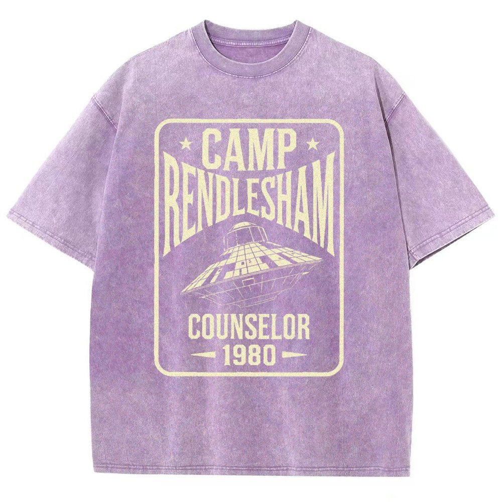 Camp Rendlesham Counselor 1980 UFO Vintage Distressed T-shirt