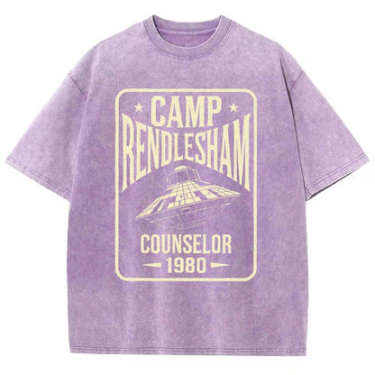 Camp Rendlesham Counselor 1980 UFO Vintage Distressed T-shirt