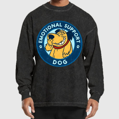 Dog Support Or Not? Washed Long Sleeve Tee