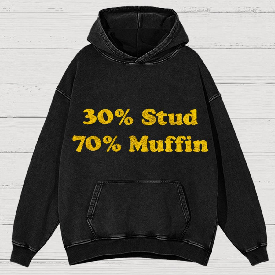 30% Stud 70%Muffin Funny Vintage Distressed Hoodie