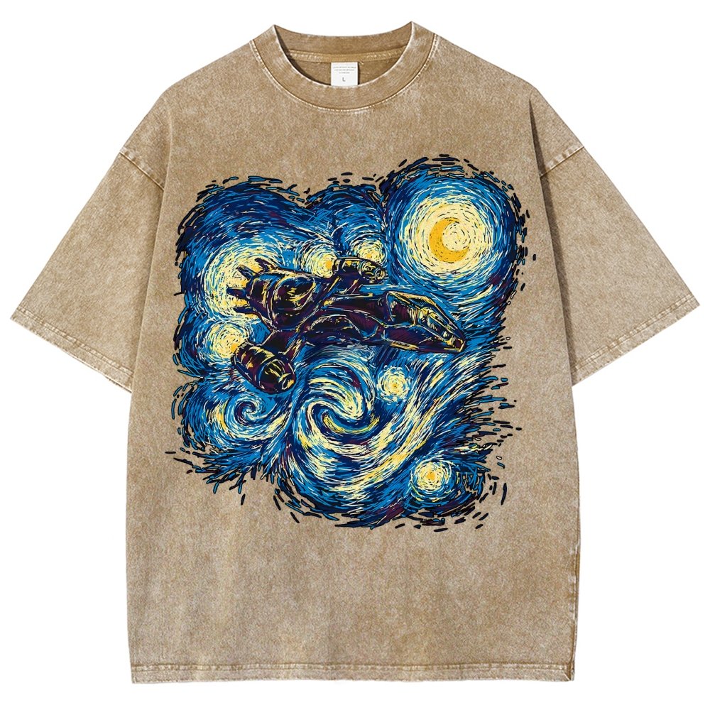 Starry Flight Vintage Distressed T-shirt