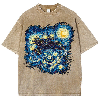Starry Flight Vintage Distressed T-shirt