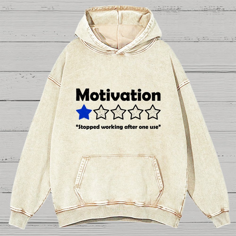 Motivation Review Vintage Distressed Hoodie