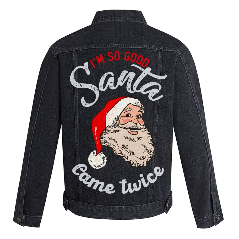Cute Santa Claus Denim Jacket