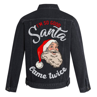 Cute Santa Claus Denim Jacket