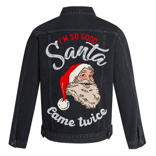 Cute Santa Claus Denim Jacket