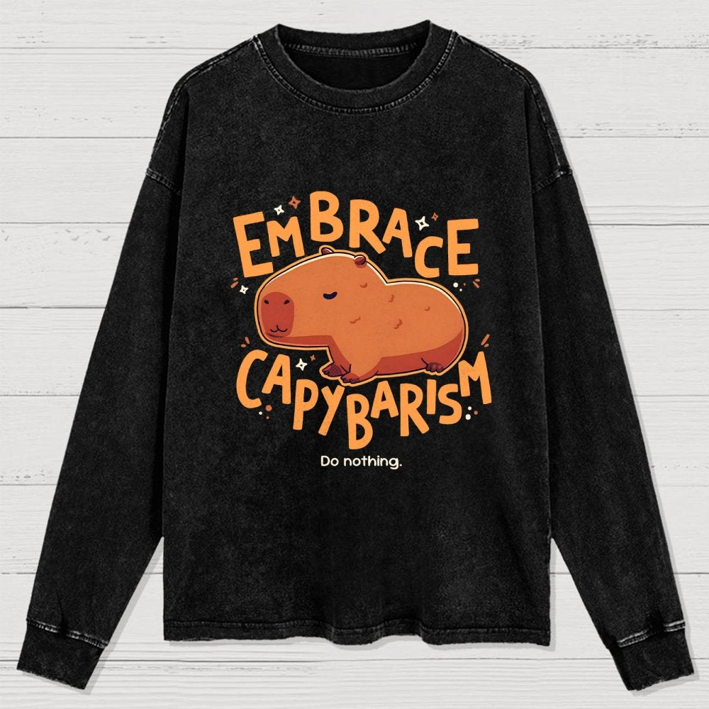 Capybarism Washed Long Sleeve Tee