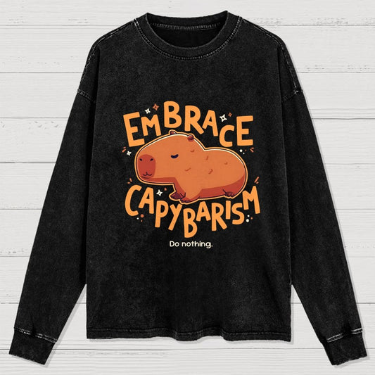 Capybarism Washed Long Sleeve Tee