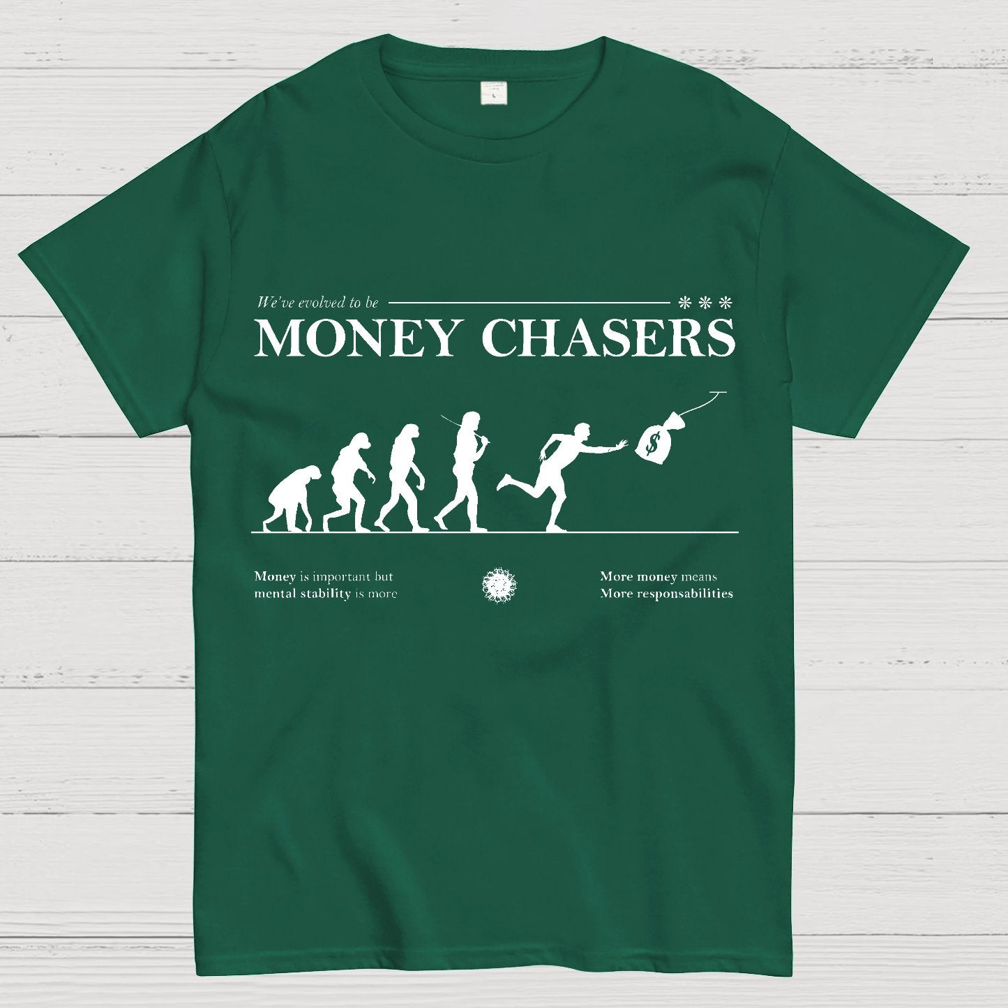 Evolution For Money Complete Design Positive Geek T-Shirt