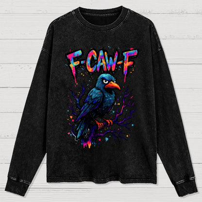 F-Caw-F Raven Washed Long Sleeve Tee