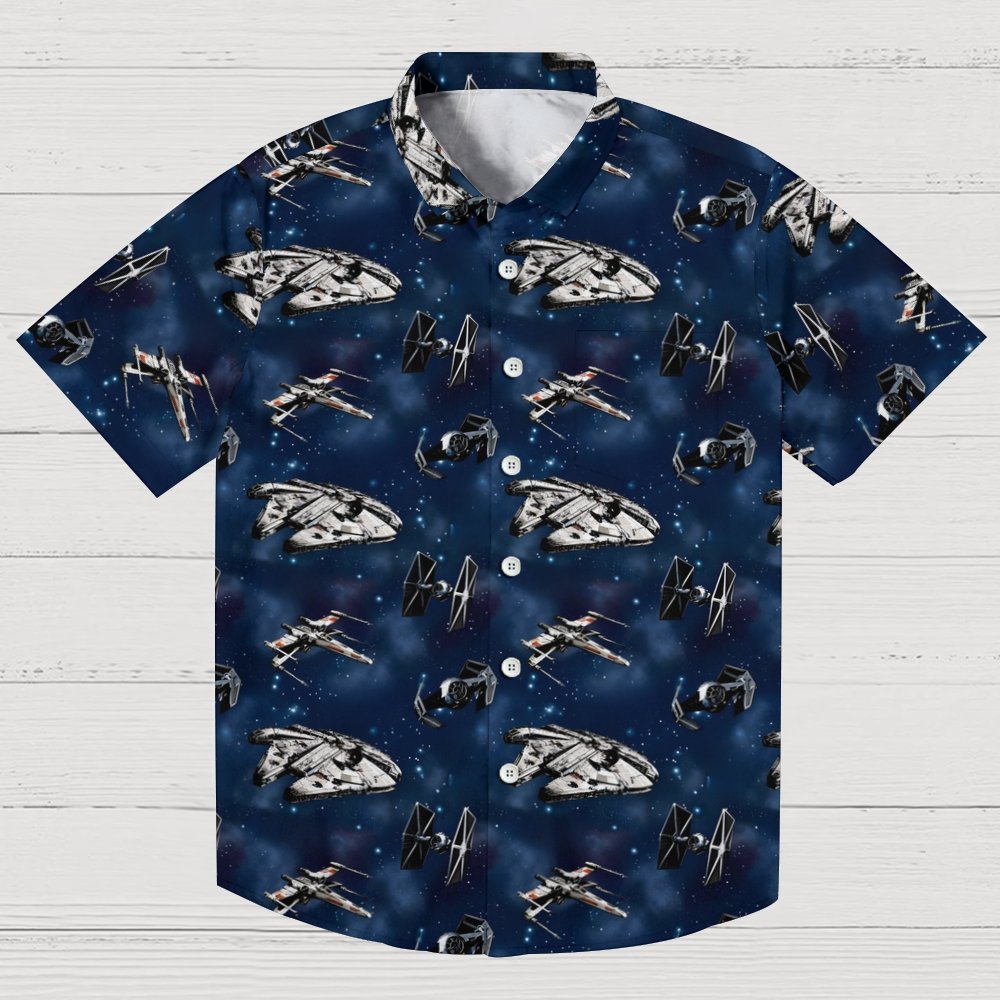 Space WarBlue Ships Geek Hawaiian Shirt
