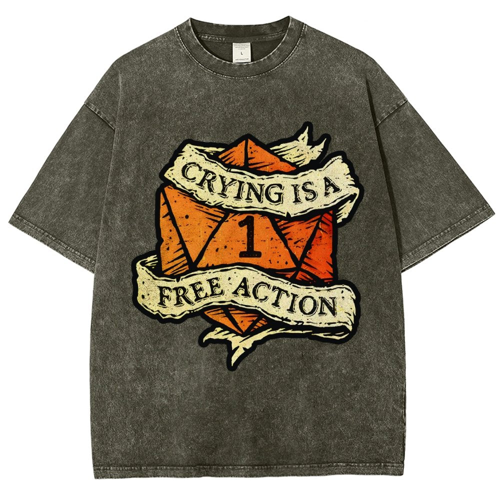Crying is a free action Vintage Distressed T-shirt