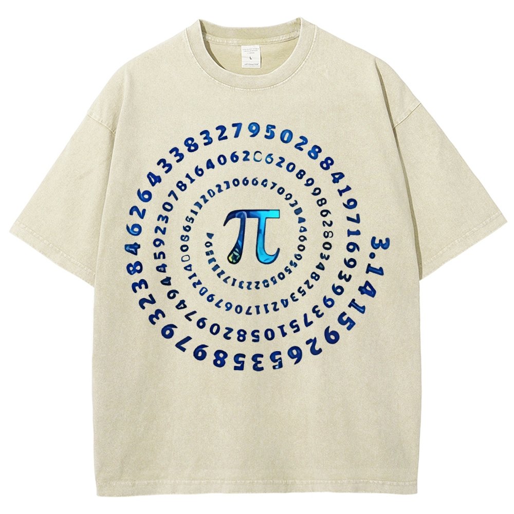 Pi Spiral Vintage Distressed T-shirt