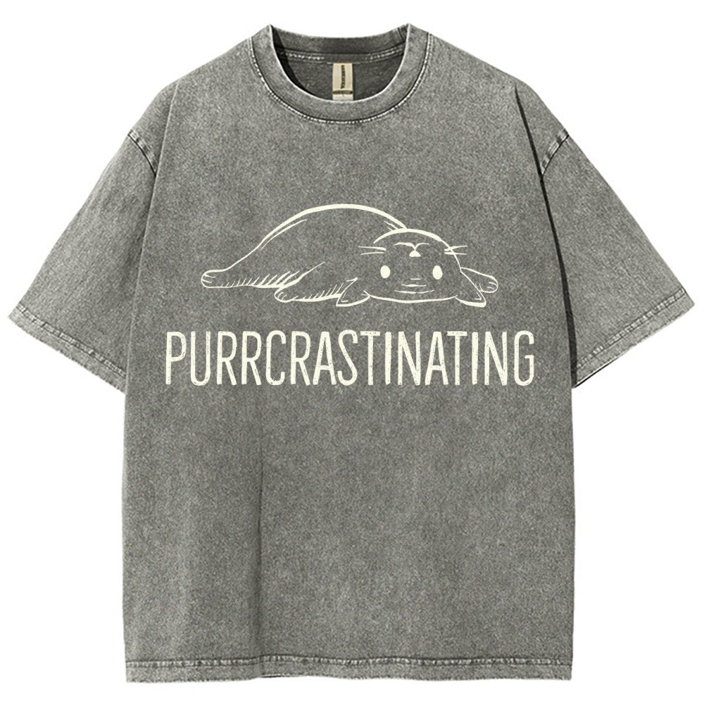 Purrcrastinating Vintage Distressed T-shirt