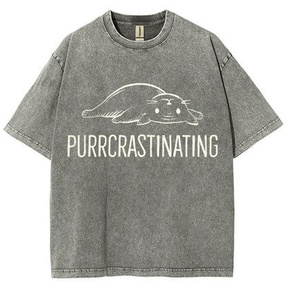 Purrcrastinating Vintage Distressed T-shirt