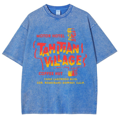 Tahitian Village - Downey, CA - Vintage Tiki Bar Vintage Distressed T-shirt