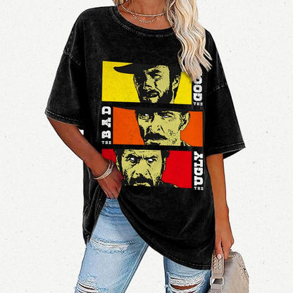 The Good The Bad The Ugly Cat   Vintage Distressed T-shirt
