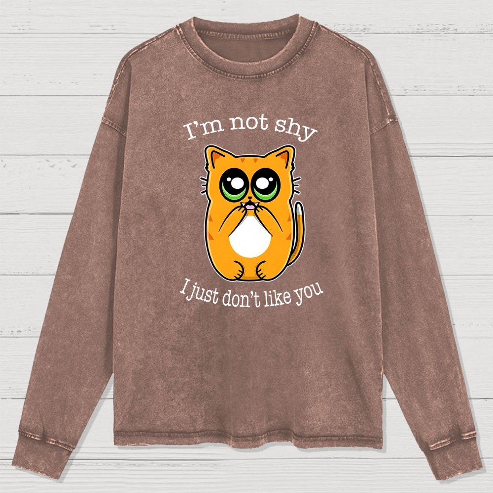 Not Shy Washed Long Sleeve Tee