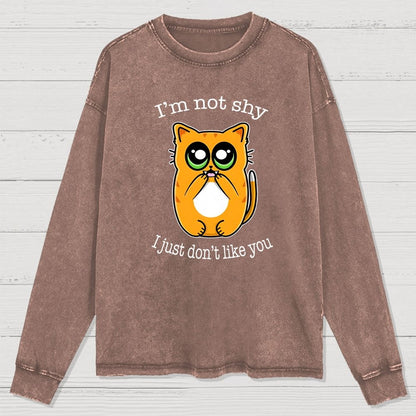Not Shy Washed Long Sleeve Tee