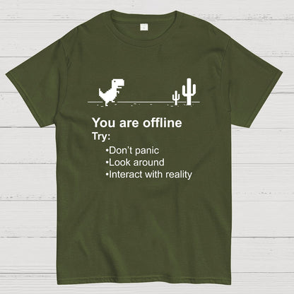 Offline Without Internet, Don't Panic Geeky T-Shirt