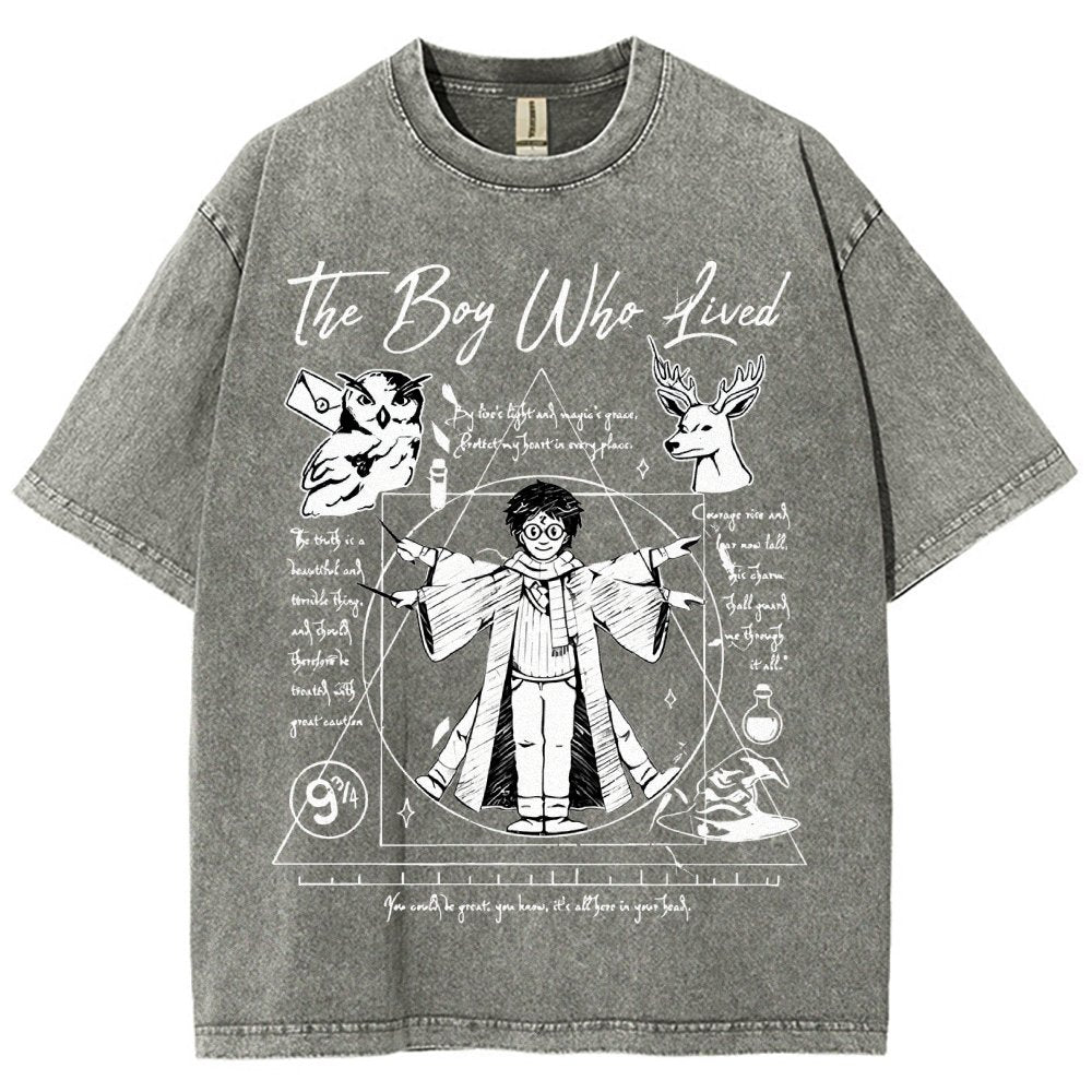 Vitruvian Wizard Vintage Distressed T-shirt