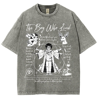 Vitruvian Wizard Vintage Distressed T-shirt