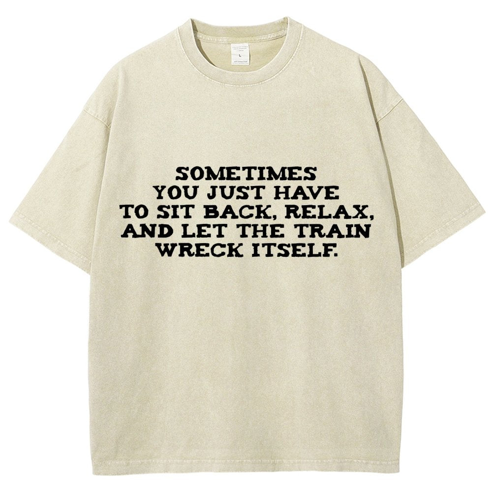 Let The Train Wreck Itself Vintage Distressed T-shirt