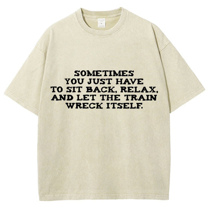 Let The Train Wreck Itself Vintage Distressed T-shirt