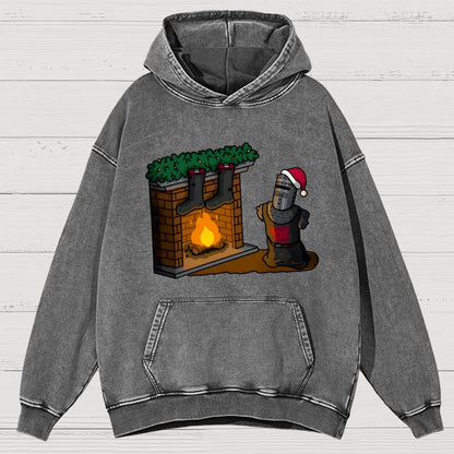 Black Knight Christmas Vintage Distressed Hoodie