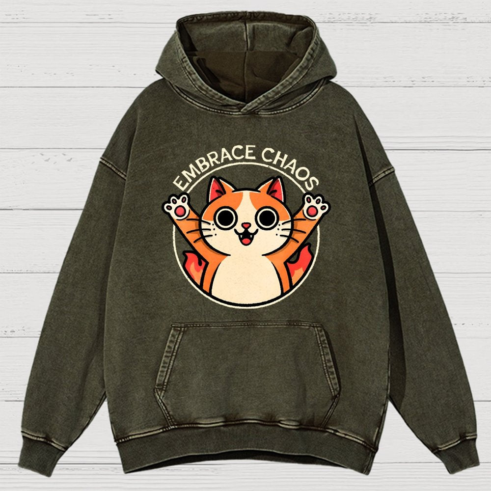 Embrace Chaos Vintage Distressed Hoodie