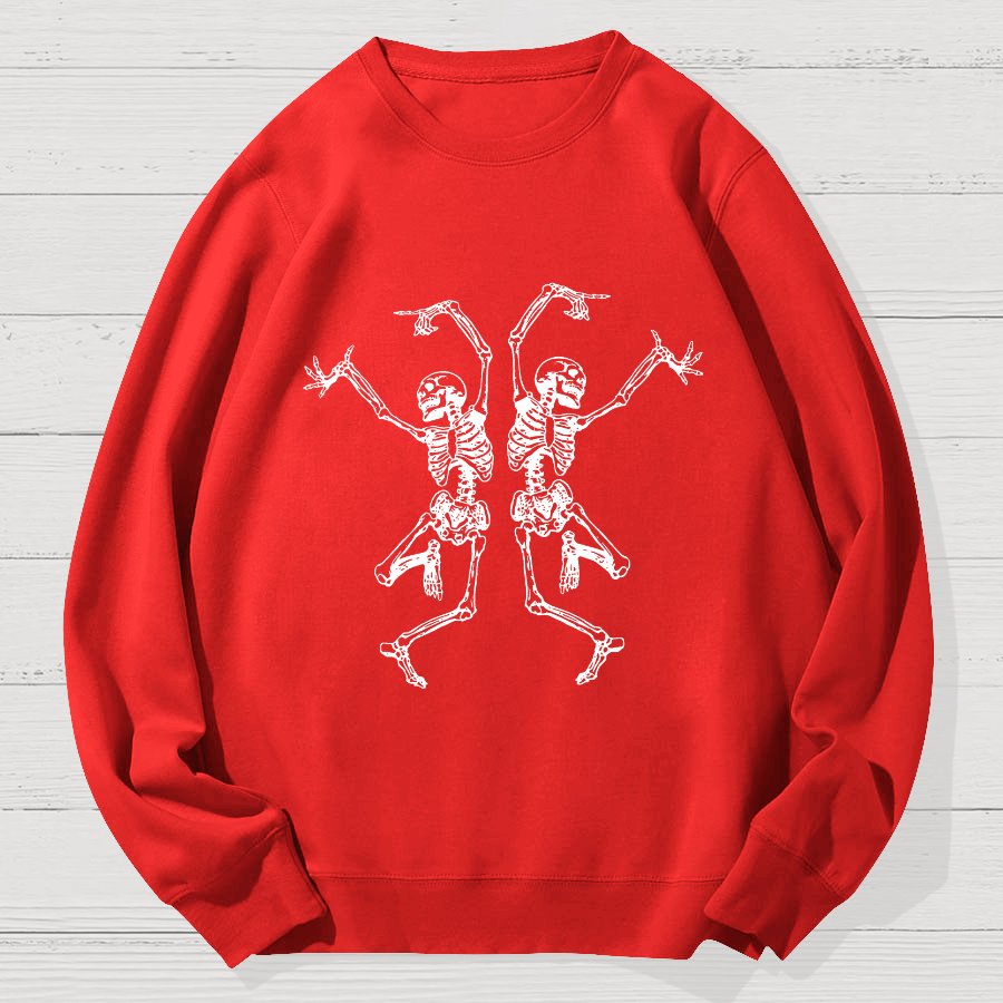 Dancing Skeleton Halloween Geek Cotton Sweatshirt