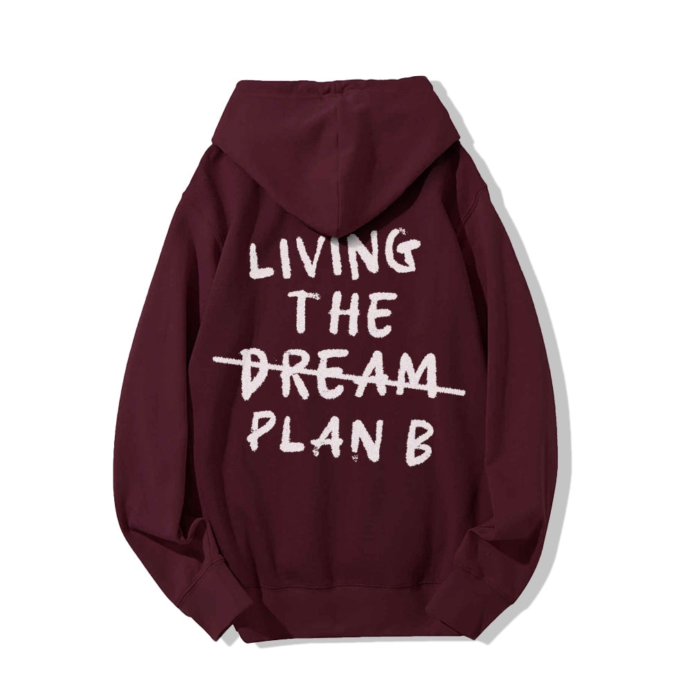 Living Plan B Printed Back Unisex Cotton Hoodie