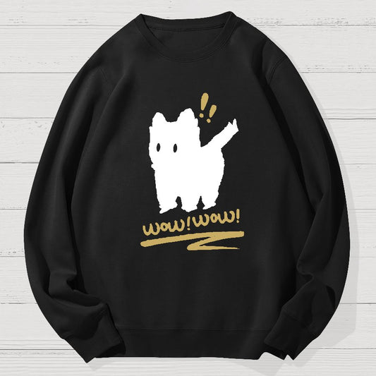 Black Cat Wow！Wow！Geek Cotton Sweatshirt