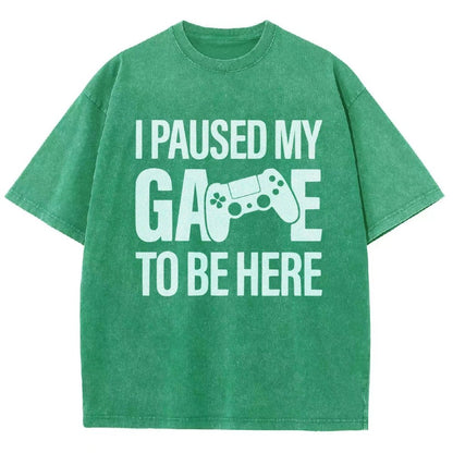 I paused my Game to Be Here Funny Gaming Vintage Distressed T-shirt